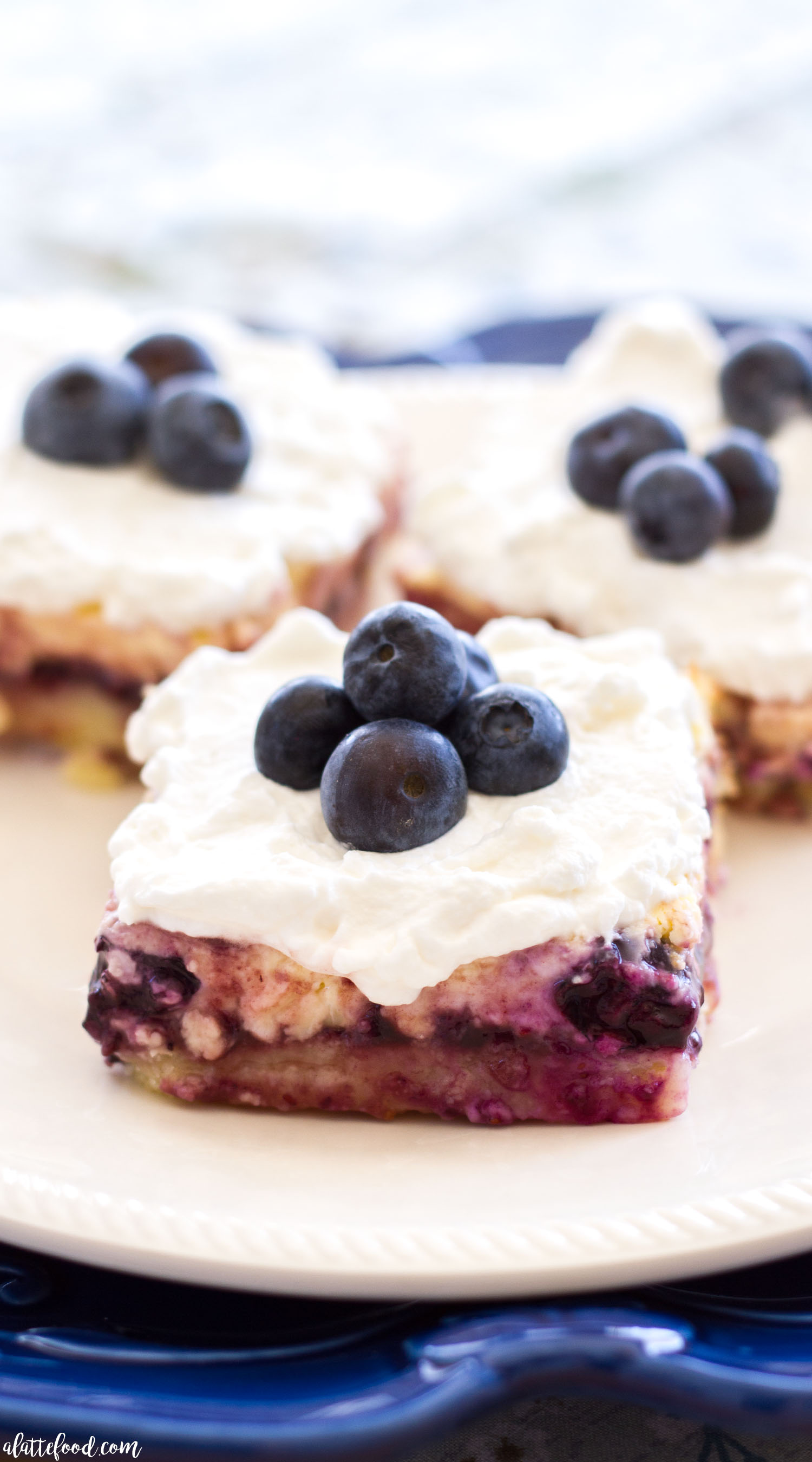 Lemon Blueberry Cheesecake Bars - A Latte Food