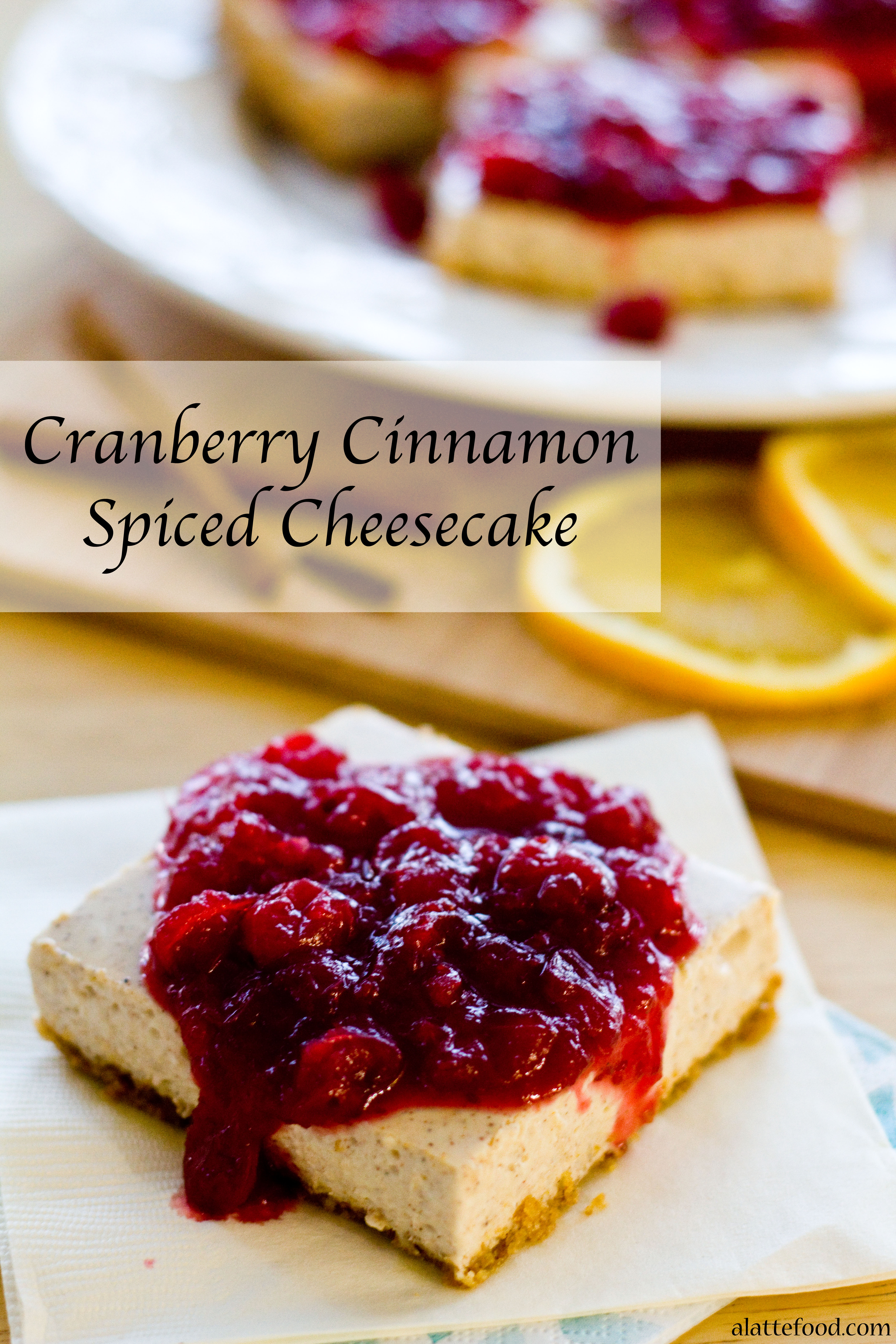 Cranberry Cinnamon Spiced Cheesecake Bars image