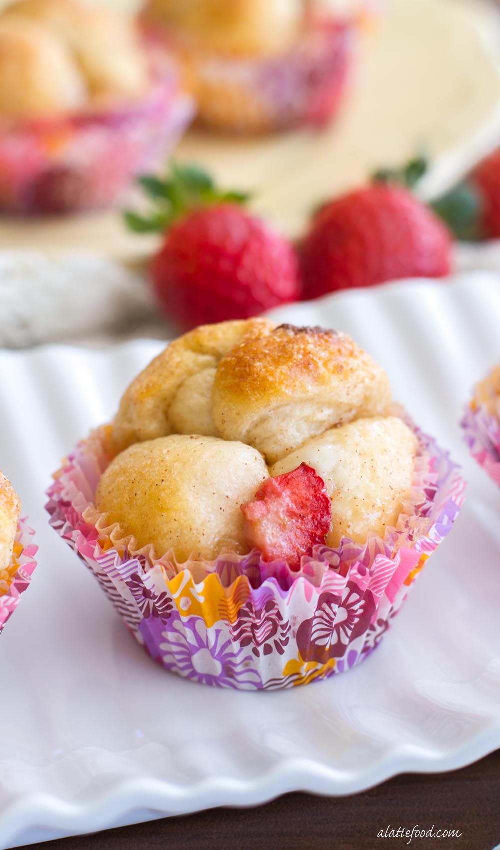 Mini Strawberry Cheesecake Monkey Bread A Latte Food