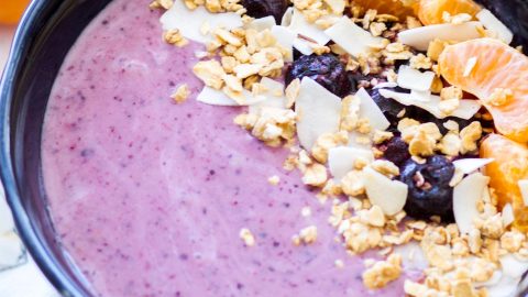 Blueberry Orange Coconut Smoothie Bowl - A Latte Food