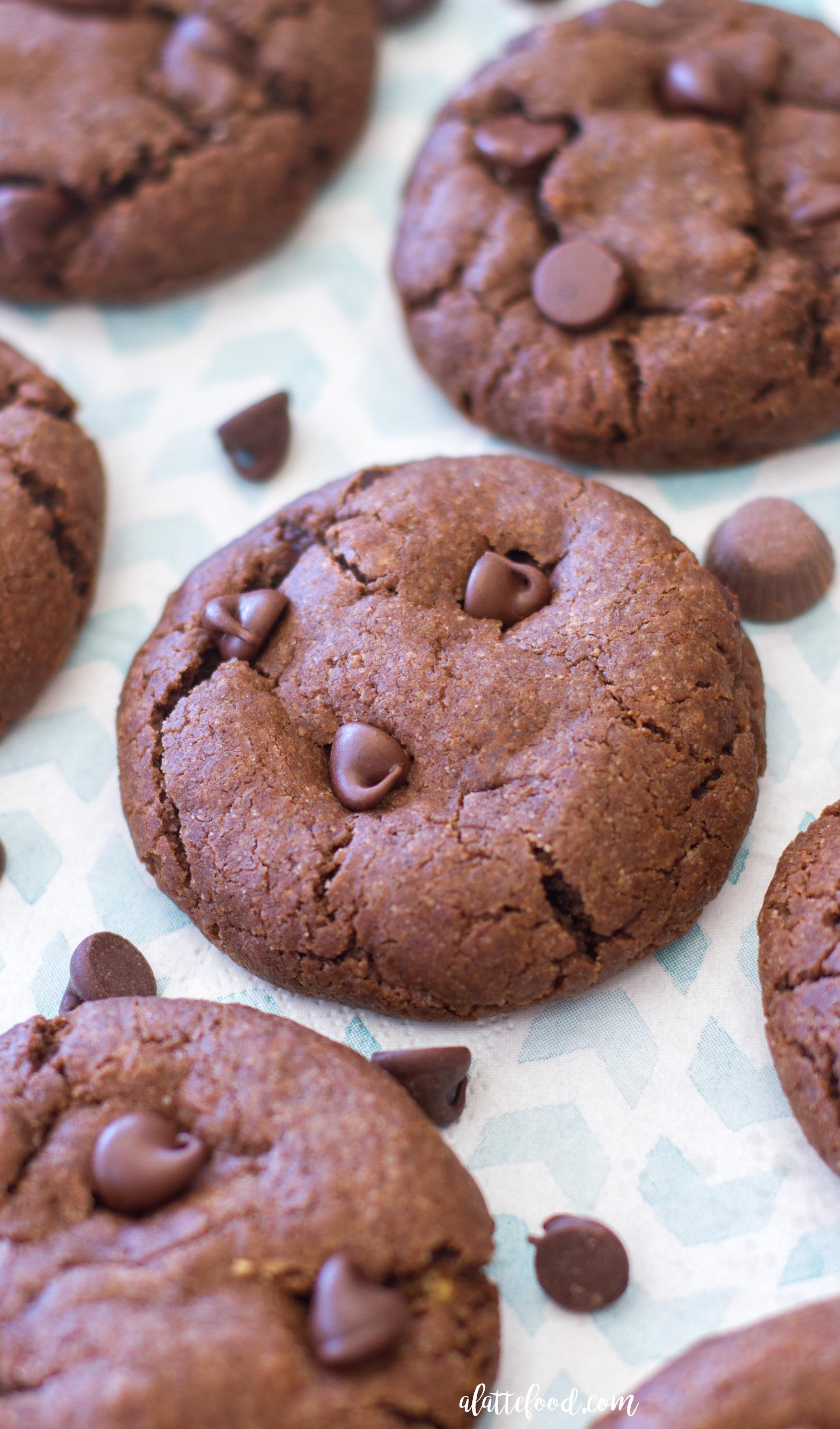 Double Chocolate Peanut Butter Caramel Cookies - A Latte Food