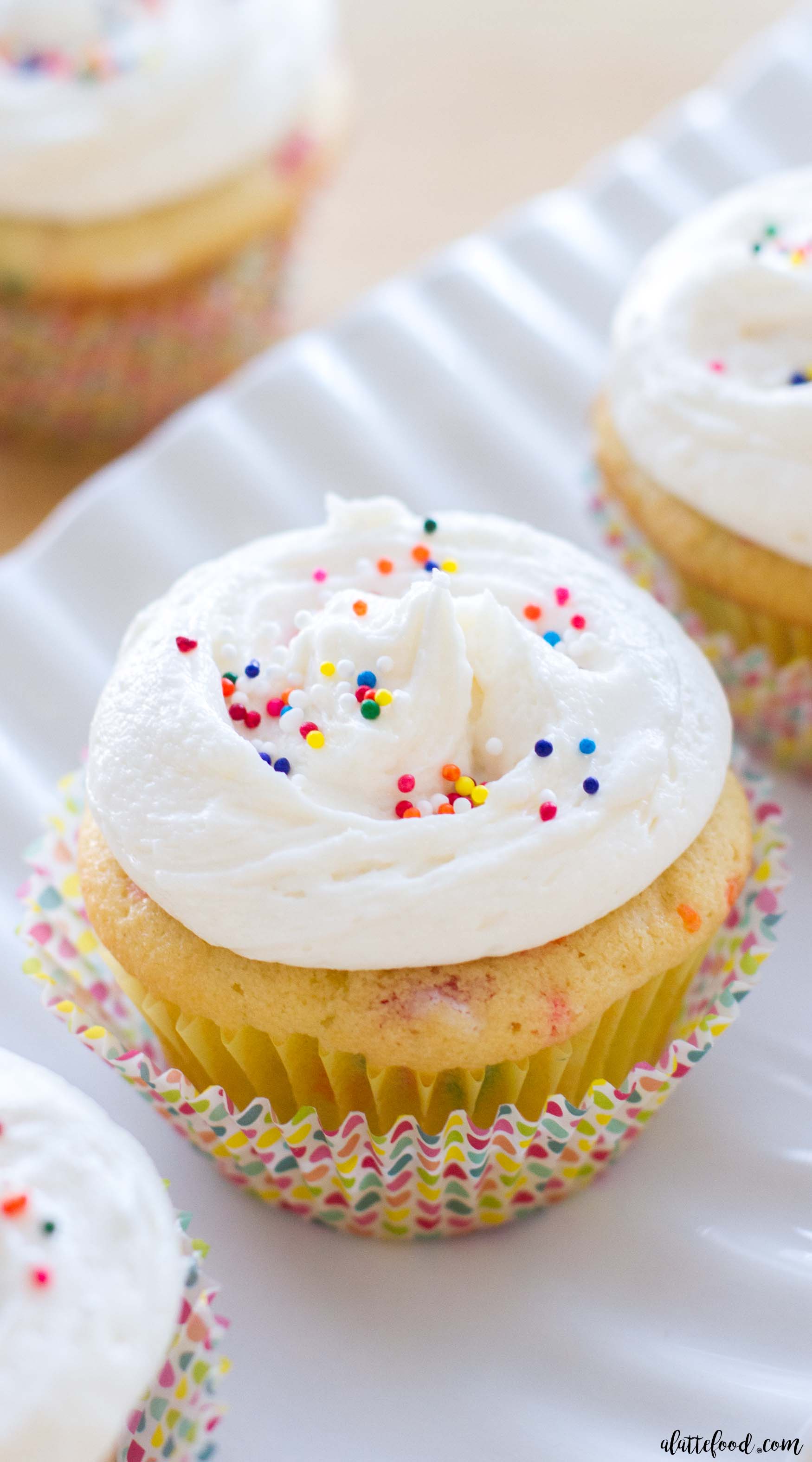 Funfetti Vanilla Cupcakes - A Latte Food