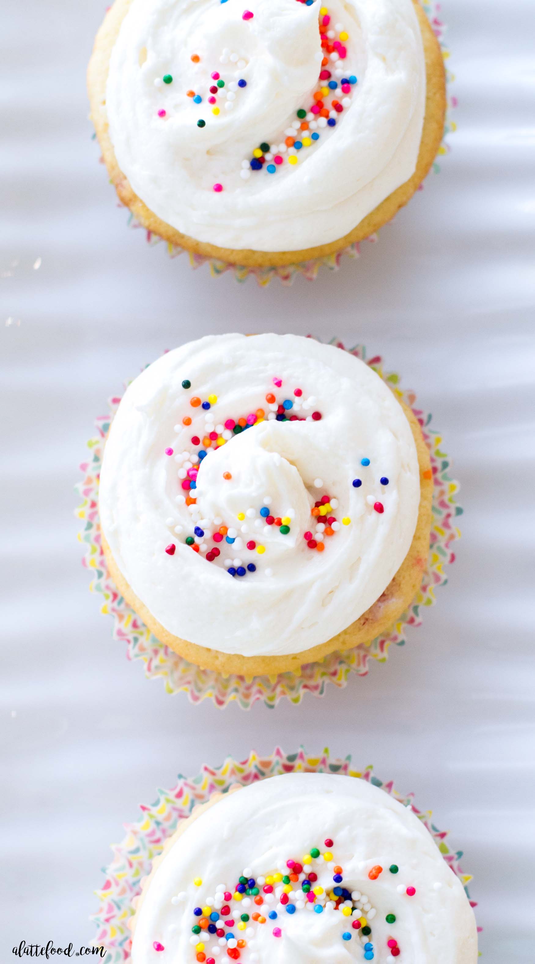 Funfetti Vanilla Cupcakes - A Latte Food