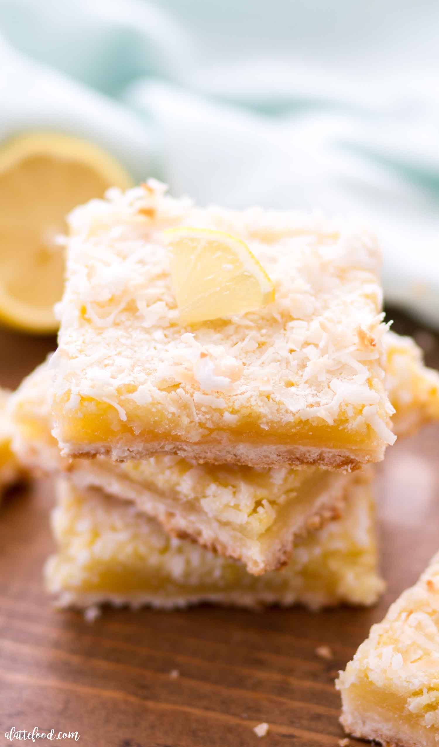 Coconut Lemon Bars - A Latte Food