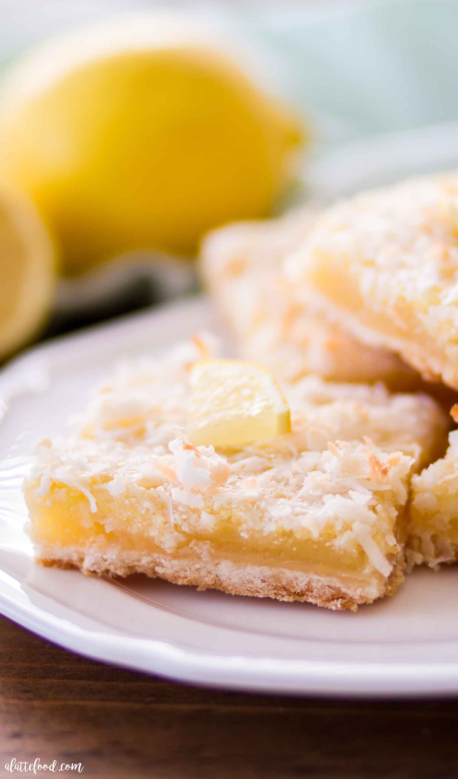 Coconut Lemon Bars - A Latte Food