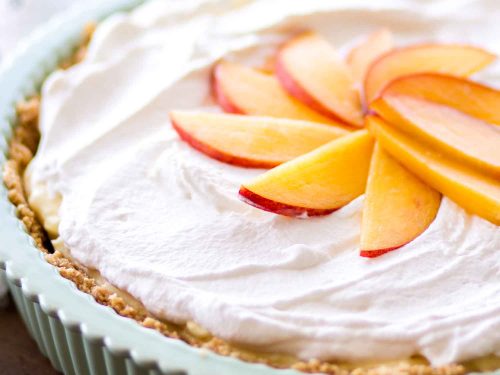 No Bake Peach Cream Pie - A Latte Food
