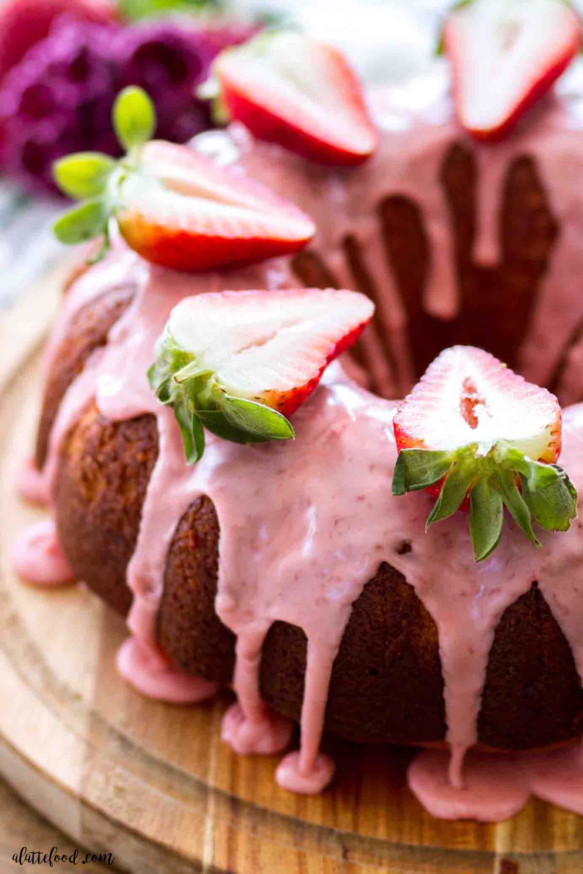 Strawberry Bundt Cake with Cream Cheese Glaze - I Scream for Buttercream
